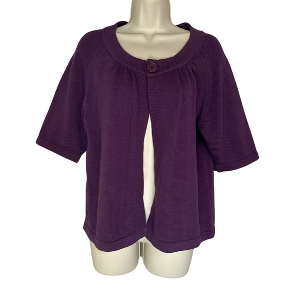 Purple Knit Sweater with Scoop Neckline Sz L - Picture 1 of 6